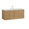 Laurent 60" Single Vanity, Light Natural Oak, w/ 3 CM Lime Delight Quartz Top