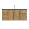 Laurent 60" Single Vanity, Light Natural Oak, w/ 3 CM Parisien Bleu Quartz Top