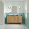 Laurent 60" Single Vanity, Light Natural Oak, w/ 3 CM Parisien Bleu Quartz Top