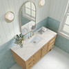 Laurent 60" Single Vanity, Light Natural Oak, w/ 3 CM Victorian Silver Quartz Top