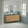 Laurent 60" Single Vanity, Light Natural Oak, w/ 3 CM Parisien Bleu Silestone Top w/ FreePower Wireless Charger