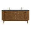 Laurent 72" Double Vanity, Honey Oak w/ 3 CM Charcoal Soapstone Silestone Top