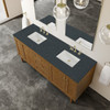 Laurent 72" Double Vanity, Honey Oak w/ 3 CM Charcoal Soapstone Silestone Top