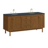 Laurent 72" Double Vanity, Honey Oak w/ 3 CM Charcoal Soapstone Silestone Top
