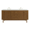 Laurent 72" Double Vanity, Honey Oak w/ 3 CM Lime Delight Silestone Top