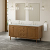 Laurent 72" Double Vanity, Honey Oak w/ 3 CM Lime Delight Silestone Top