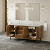 Laurent 72" Double Vanity, Honey Oak w/ 3 CM Lime Delight Silestone Top
