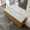 Laurent 72" Double Vanity, Honey Oak w/ 3 CM Lime Delight Silestone Top