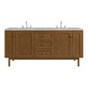 Laurent 72" Double Vanity, Honey Oak w/ 3 CM Victorian Silver Silestone Top