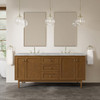 Laurent 72" Double Vanity, Honey Oak w/ 3 CM Victorian Silver Silestone Top