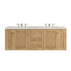 Laurent 72" Double Vanity, Light Natural Oak w/ 3 CM Eternal Jasmine Pearl Top