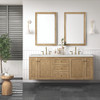 Laurent 72" Double Vanity, Light Natural Oak w/ 3 CM Lime Delight Top