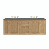 Laurent 72" Double Vanity, Light Natural Oak w/ 3 CM Parisien Bleu Top