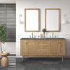 Laurent 72" Double Vanity, Light Natural Oak w/ 3 CM Parisien Bleu Top