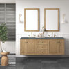 Laurent 72" Double Vanity, Light Natural Oak w/ 3 CM Parisien Bleu Top