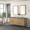 Laurent 72" Double Vanity, Light Natural Oak w/ 3 CM Parisien Bleu Top