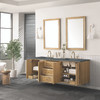Laurent 72" Double Vanity, Light Natural Oak w/ 3 CM Parisien Bleu Top