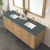 Laurent 72" Double Vanity, Light Natural Oak w/ 3 CM Parisien Bleu Top