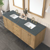 Laurent 72" Double Vanity, Light Natural Oak w/ 3 CM Parisien Bleu Top
