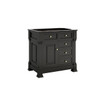 Brookfield 36" Single Vanity, Black Onyx,  w/ 3 CM White Zeus Silestone Top
