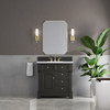 Brookfield 36" Single Vanity, Black Onyx,  w/ 3 CM White Zeus Silestone Top
