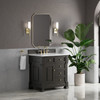Brookfield 36" Single Vanity, Black Onyx,  w/ 3 CM White Zeus Silestone Top