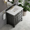 Brookfield 36" Single Vanity, Black Onyx,  w/ 3 CM White Zeus Silestone Top