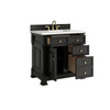 Brookfield 36" Single Vanity, Black Onyx,  w/ 3 CM White Zeus Silestone Top