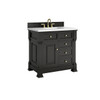 Brookfield 36" Single Vanity, Black Onyx,  w/ 3 CM White Zeus Silestone Top