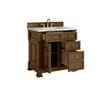 Brookfield 36" Single Vanity, Honey Oak w/ 3 cm Carrara White Marble Top