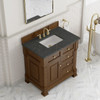 Brookfield 36" Single Vanity, Honey Oak w/ 3 CM Parisien Bleu Silestone Top