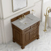 Brookfield 36" Single Vanity, Honey Oak w/ 3 CM Victorian Silver Silestone Top