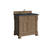 Brookfield 36" Single Vanity, Pecan w/3 CM Charcoal Soapstone Silestone Top