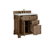 Brookfield 36" Single Vanity, Pecan w/ 3 CM Ethereal Noctis Silestone Top