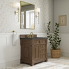 Brookfield 36" Single Vanity, Pecan w/ 3 CM Parisien Bleu Silestone  Top