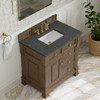 Brookfield 36" Single Vanity, Pecan w/ 3 CM Parisien Bleu Silestone  Top