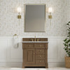 Brookfield 36" Single Vanity, Pecan w/ 3 CM Victorian Silver Silestone  Top