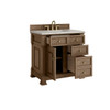 Brookfield 36" Single Vanity, Pecan w/ 3 CM Victorian Silver Silestone  Top