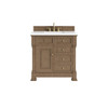 Brookfield 36" Single Vanity, Pecan, w/ 3 CM White Zeus Silestone Top