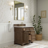 Brookfield 36" Single Vanity, Pecan, w/ 3 CM White Zeus Silestone Top