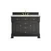 Brookfield 48" Single Vanity, Black Onyx w/3 CM Carrara White Marble Top