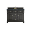 Brookfield 48" Single Vanity, Black Onyx w/3 CM Charcoal Soapstone Silestone Top