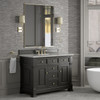 Brookfield 48" Single Vanity, Black Onyx w/ 3 CM Victorian Silver Silestone Top w/ FreePower Wireless Charger