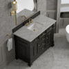Brookfield 48" Single Vanity, Black Onyx w/ 3 CM Victorian Silver Silestone Top w/ FreePower Wireless Charger