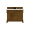 Brookfield 48" Single Vanity, Honey Oak w/3 CM Carrara White Marble Top