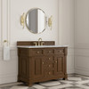 Brookfield 48" Single Vanity, Honey Oak w/3 CM Carrara White Marble Top
