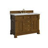 Brookfield 48" Single Vanity, Honey Oak w/3 CM Carrara White Marble Top