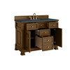 Brookfield 48" Single Vanity, Honey Oak w/ 3 CM Charcoal Soapstone Silestone Top