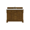 Brookfield 48" Single Vanity, Honey Oak w/ 3 CM Eternal Jasmine Pearl Silestone Top