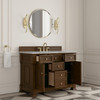 Brookfield 48" Single Vanity, Honey Oak w/ 3 CM Victorian Silver Silestone Top